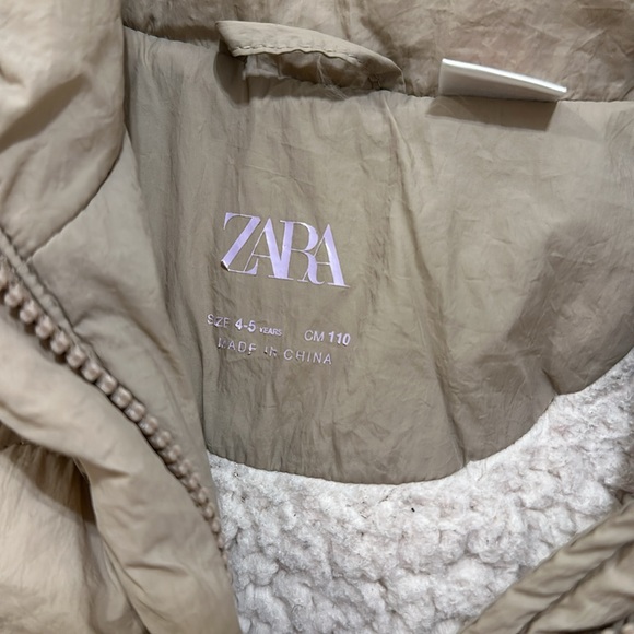 Zara Toddler Girls Floral Quilted Coat - Picture 3 of 4